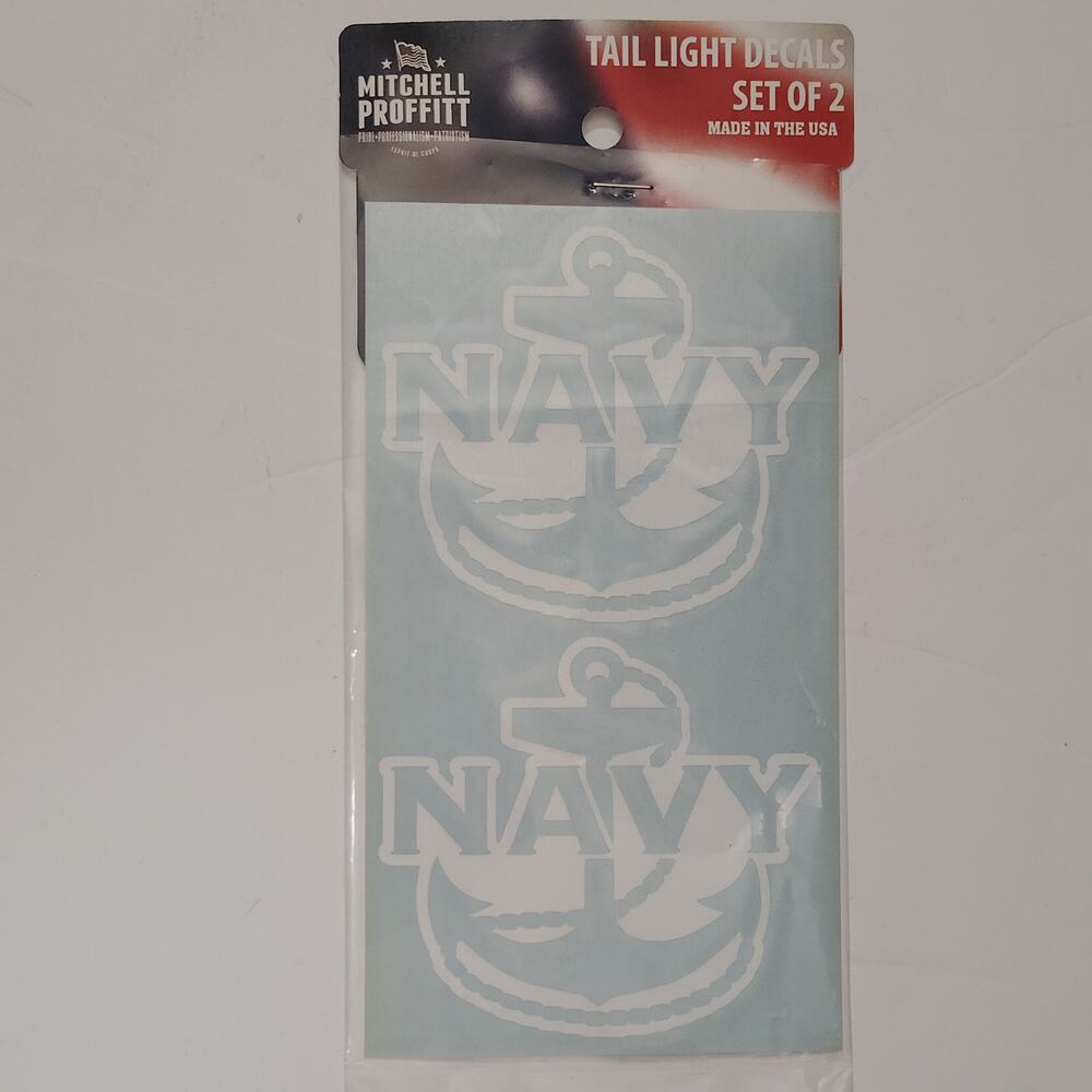 U.S. Navy Tail Light Decals – Set of 2 – White – 3.75" x 3.25" – Item D154N